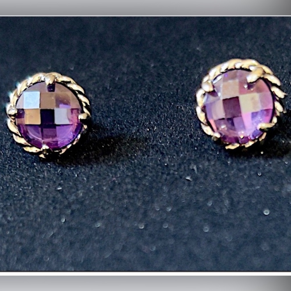 GORGEOUS David Yurman Petite Chatelaine Stud Earrings
Sterling Silver Amethyst